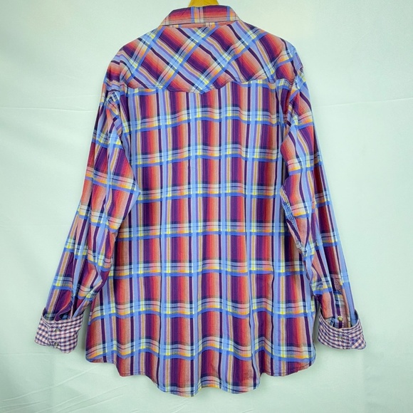 Wrangler 20X Mens Longsleeve Shirt XXL Western Cowboy Rodeo Plaid Flip Cuff Snap - Picture 4 of 15